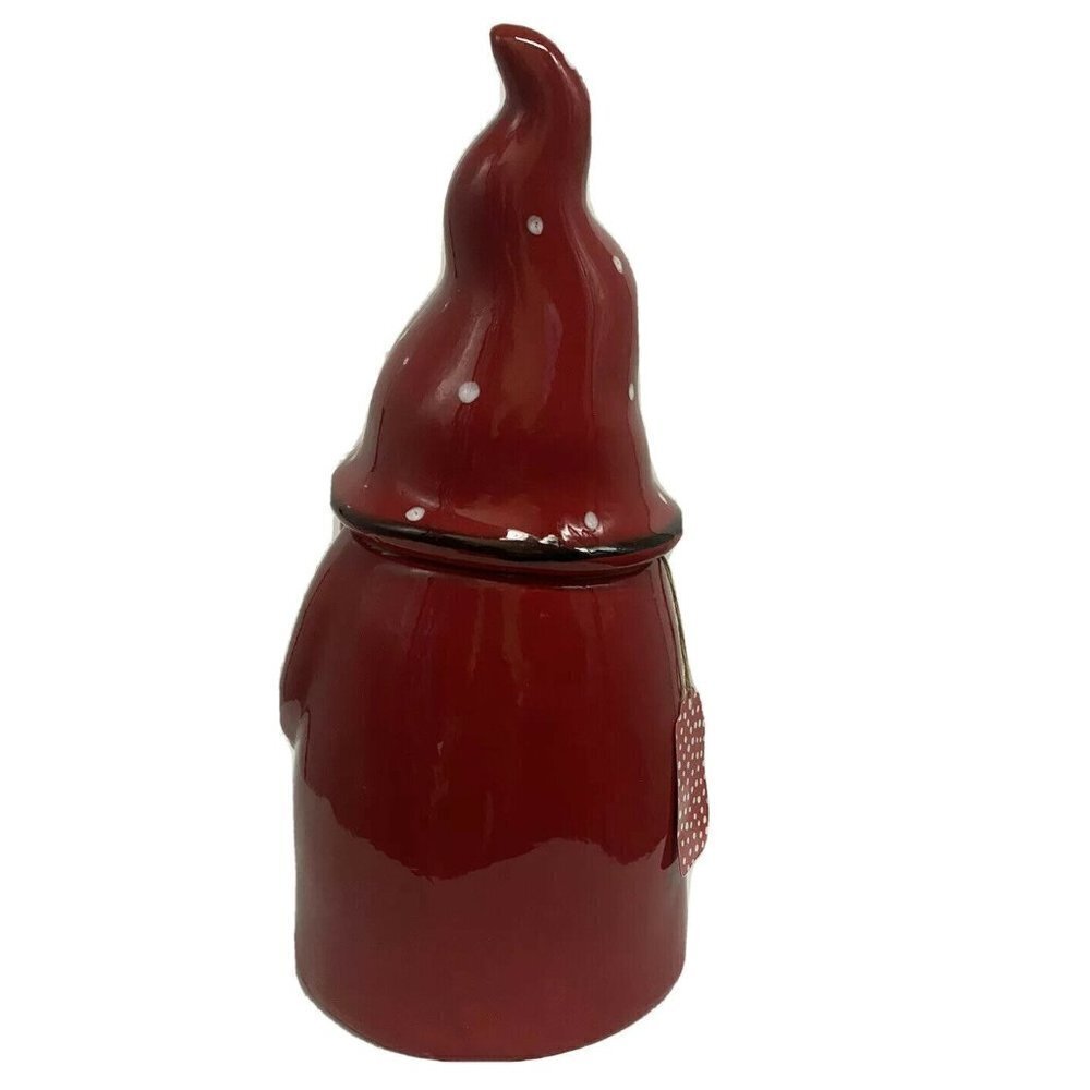 Whimsical Cupboard 10 Strawberry Street Gnome Santa Cookie Jar Canister 13" New - Picture 4 of 11
